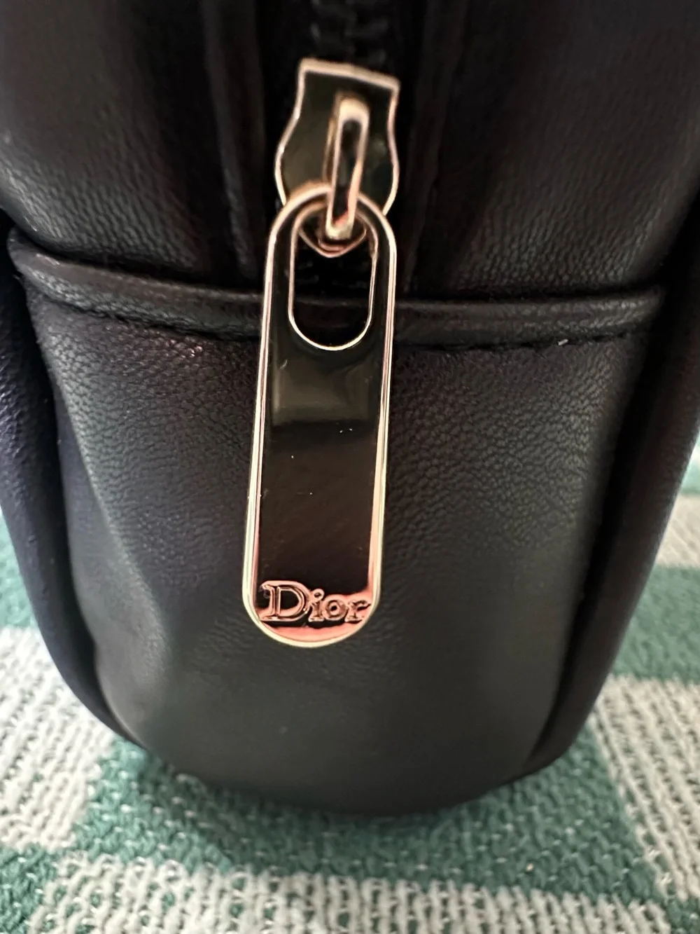 Dior Cosmetic Makeup Bag Toiletry Pouch Case Studded Faux Leather